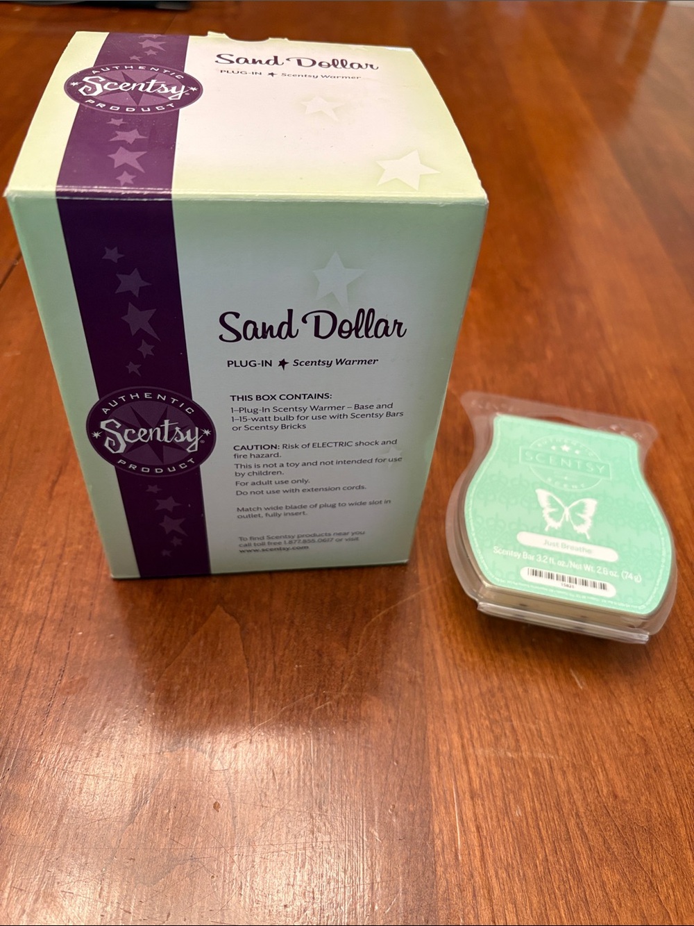 Scentsy Sand Dollar Plug-In Warmer with “just Breathe” Scentsy  bar